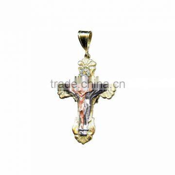 Three Tone Plated Jesus Christ Cross Pendant