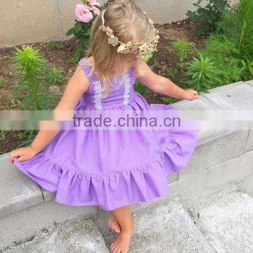 Latest Kids Modeling Clothes Fairy Mint Green Cotton Dress Children Lace Frocks photo-5