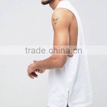 High Quality Comfortable Cotton Gym White Mens Singlet Casual Vests photo-2