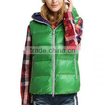 2015 Hot Sell Breathable Outdoor Woman Down Vest With Hoodie photo-4