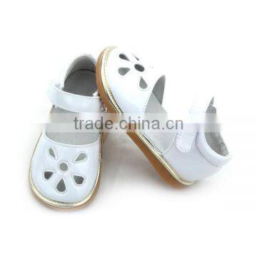 Children Shoes Silver Leather Handmade Squeaky Shoes photo-6