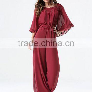 New Arrival Long Sleeve Unique Shape Jumpsuit Wide Leg Women Jumpsuit for Adults photo-2