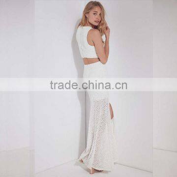 Luxury Long Maxi Lace Dress Fancy Frog Women Dresses With Slit photo-4
