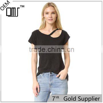 Short sleeve wholesale cotton t shirt plain women simple clothing