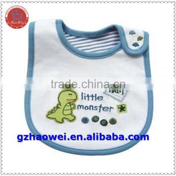 "Mummy's little monster" dinosaur pattern bib for baby