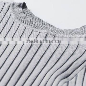 Womens Grey Cotton Knitted Pattern Long Sleeves Pullover Sweaters With Best Price photo-5