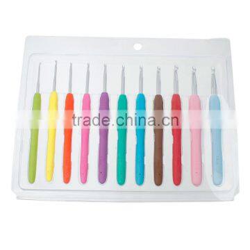 Hot Fashion Custom Logo Accepted 11PCs Aluminum TPR Crochet Hooks Set photo-3