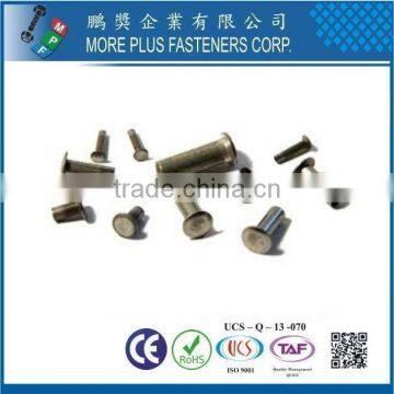 Taiwan Stainless Steel 18-8 Chrome Plated Steel Nickel Plated Steel Copper Brass Semi Tubular and Solid Rivet photo-5