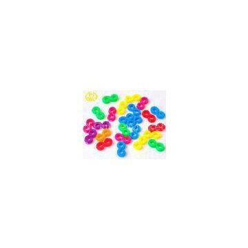 Eco - friendly Rainbow Loom Rubber Band , Colorful loom band clips