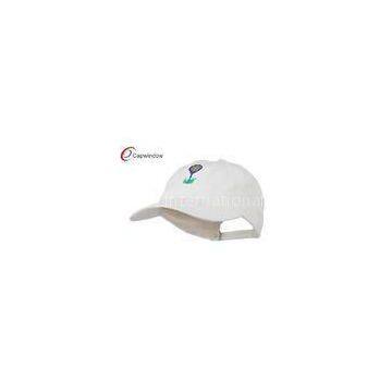 White Golf Ball on Golf Tee Embroidered Washed Cotton Golf Baseball Hats