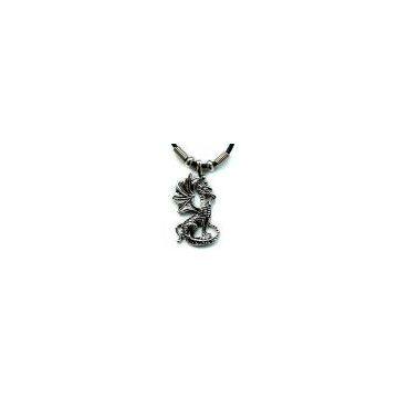 Cute PEWTER WING Dragon Necklace