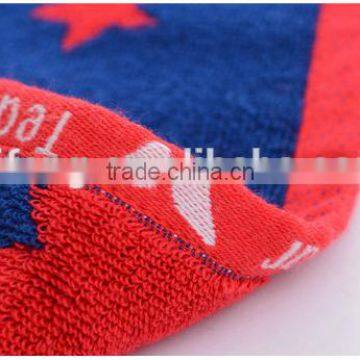 Red and Blue Color Dye Yarn Jacquard Cotton Face Towel/hand Towel/ Bath Towel photo-3
