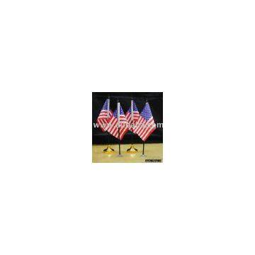 Printed Hand Held Flag- USA Stick Flag With Base