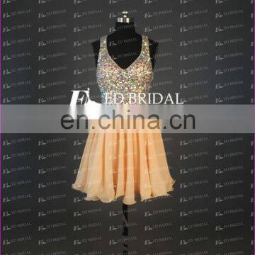 CE738 Hot Real Pictures of Sexy Halter Short/Mini Bling Beaded Cocktail Dress photo-2
