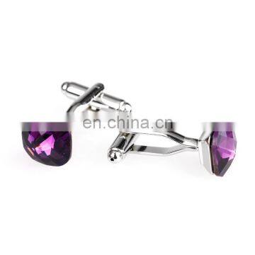 Simple Deluxe Purple Rhinestone Jewelry Unisex Shirt Cufflinks Brand photo-3