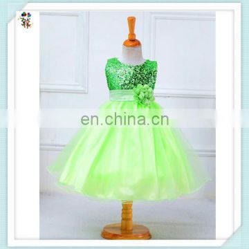 Princess Party Fancy Green Sequin Flower Girls Dresses HPC-3118