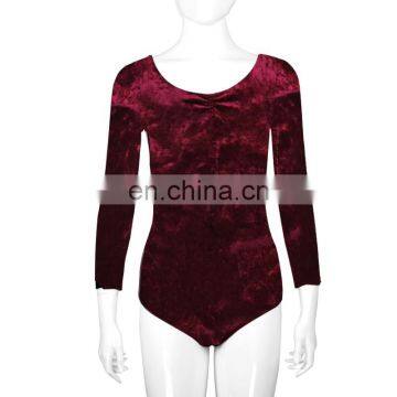 Velvet Long Sleeve Gymnastic Leotard