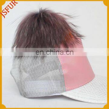 2016 Newest Summer Girl Normal Ball Custom Fur Baseball Cap