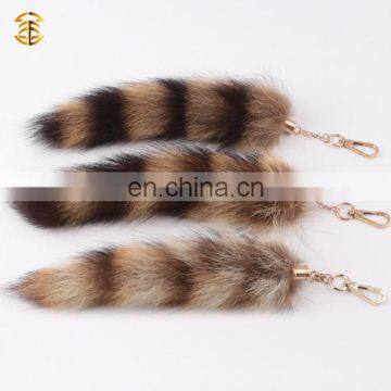 Genuine Cute Fox Fur Tail Keyring For Bag Charm