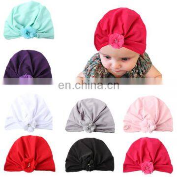 Cute New Born Baby Chiffon Flower Knot Bo Simei Wind Cap Hooded Hat