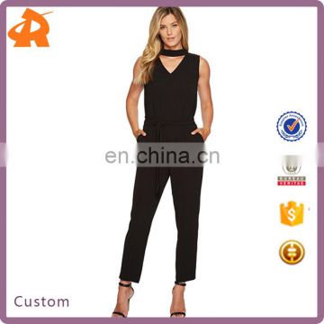 Design Your Own Bodysuit,High Quality Girl Bodysuit,Black Sleeveless Women Jumpsuits