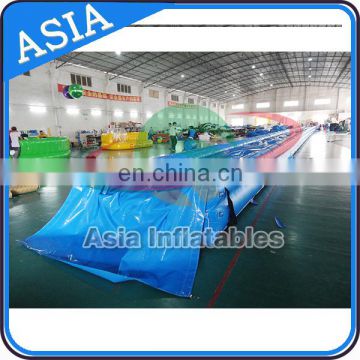 Customized 50m Long Inflatable Bottom Slide The City , Giant Slide For Event