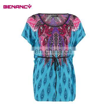 Tie Waist Paisley Multi Color Plus Size Women Ethnic Tunic photo-2