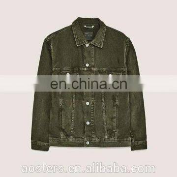 custom green basic denim men life jacket mens wholsale jeans manufacturer