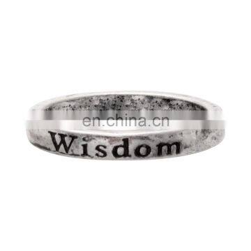 New products 2017 wholesae simple design custom engraved antique tibetan silver ring