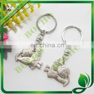 top quality 3D angel metal keychain