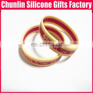 Beutiful 3 Layers Silk Printing Silicone Wristbands photo-2