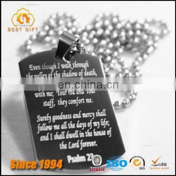 Item Necklace Stainless steel Ball Chain Prayer Memorial Dog tags