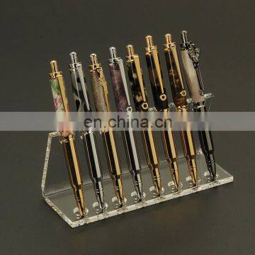 Custom acrylic brush holder,pocket pen holder pencil display stand for office supply,acrylic pen holder