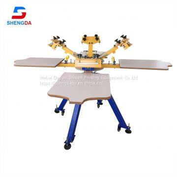 Manual DIY Full Set 6 Color 6 Station T-shirt Silk Screen Printing Machine Kit All Stuff Including photo-3