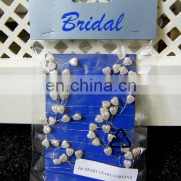 2m Ivory Pearl Heart Garland