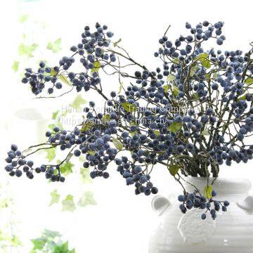 Good Quality 2 Branches Artificial PE Blue Berry For Christmas Decoration photo-3