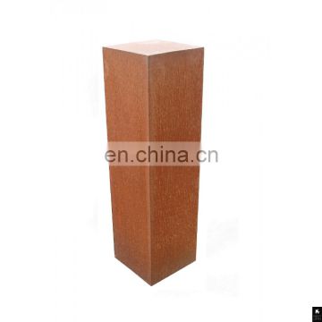 corten steel rustic square sign bollard post for garden decor