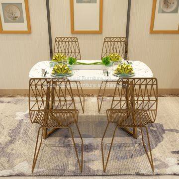 Modern Dining Room Furniture Armless Metal Mesh Chair photo-3