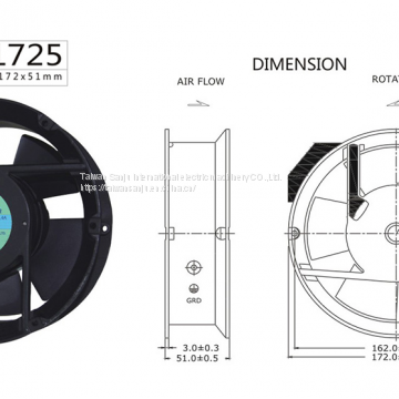 Taiwan Sanju SJ1725HA2 Round-AC Axial Fan photo-2