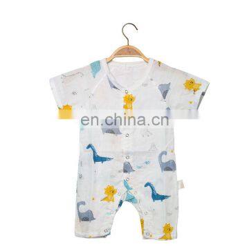 Two Layers High Density Muslin Cotton Baby Romper Clothing for Newborn Infant With Button Summer photo-6