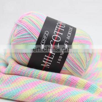 Oeko-Tex Standard 13S/3 Multiple Color OEM Logo Milk 3ply Cotton Yarn Hand Knitting for Knitting and DIY photo-6