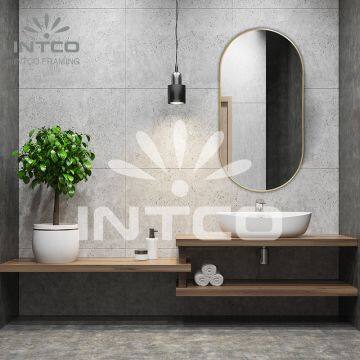 Зеркало для стен с алюминиевым рамкой, пилюльчатое зеркало для стен, зеркало для ванной комнаты с металлической рамкой