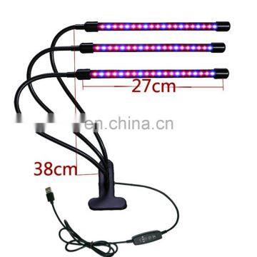 Full Spectrum Triple Head Gooseneck Clip-On Desk Led Plant Grow Lights for Indoor Plants photo-4