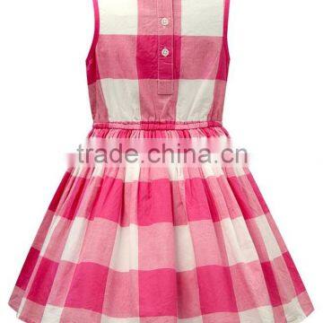 China Wholesale Dress Online 2016 Checkered Fabric Sleeveless Dress photo-2