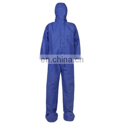 Blue PPE suit disposable coverall overalls disposable with hood