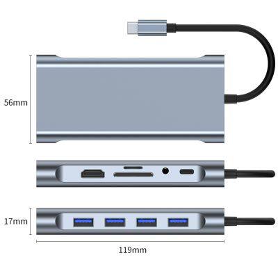 11-in-1 USB C Hub Type C to Multiple HDMI RJ45 VGA USB 3.0 2.0 With Power Supply Adapter Docking Station photo-5