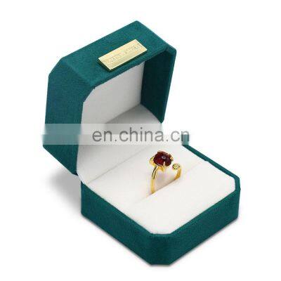 Factory direct supply custom logo luxury velvet ring box packaging ring box jewelry