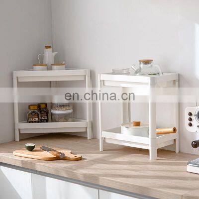 Kitchen Truck Trolley Rack With Caster Convenient Transfer of Movement Detachable Plastic Storage Cart 4 Tiers