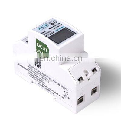 Single Phase Lora/Wireless Module Smart DIN Rail 35mm Mounted Energy Meter With RS485 Port photo-2
