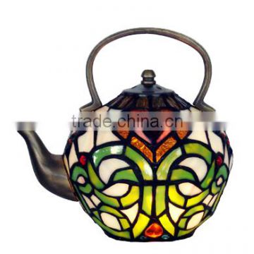 Stained Glass Tiffany Style Tea Pot Kettle Teapot Victoria Night Light Table Lamp